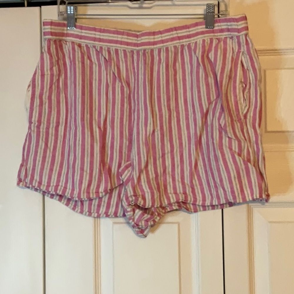 Universal Thread‎ Pink White Linen Blend Shorts Large